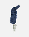 Führstrick Satin Shine in Blau mit chromfarbenem Panikhaken