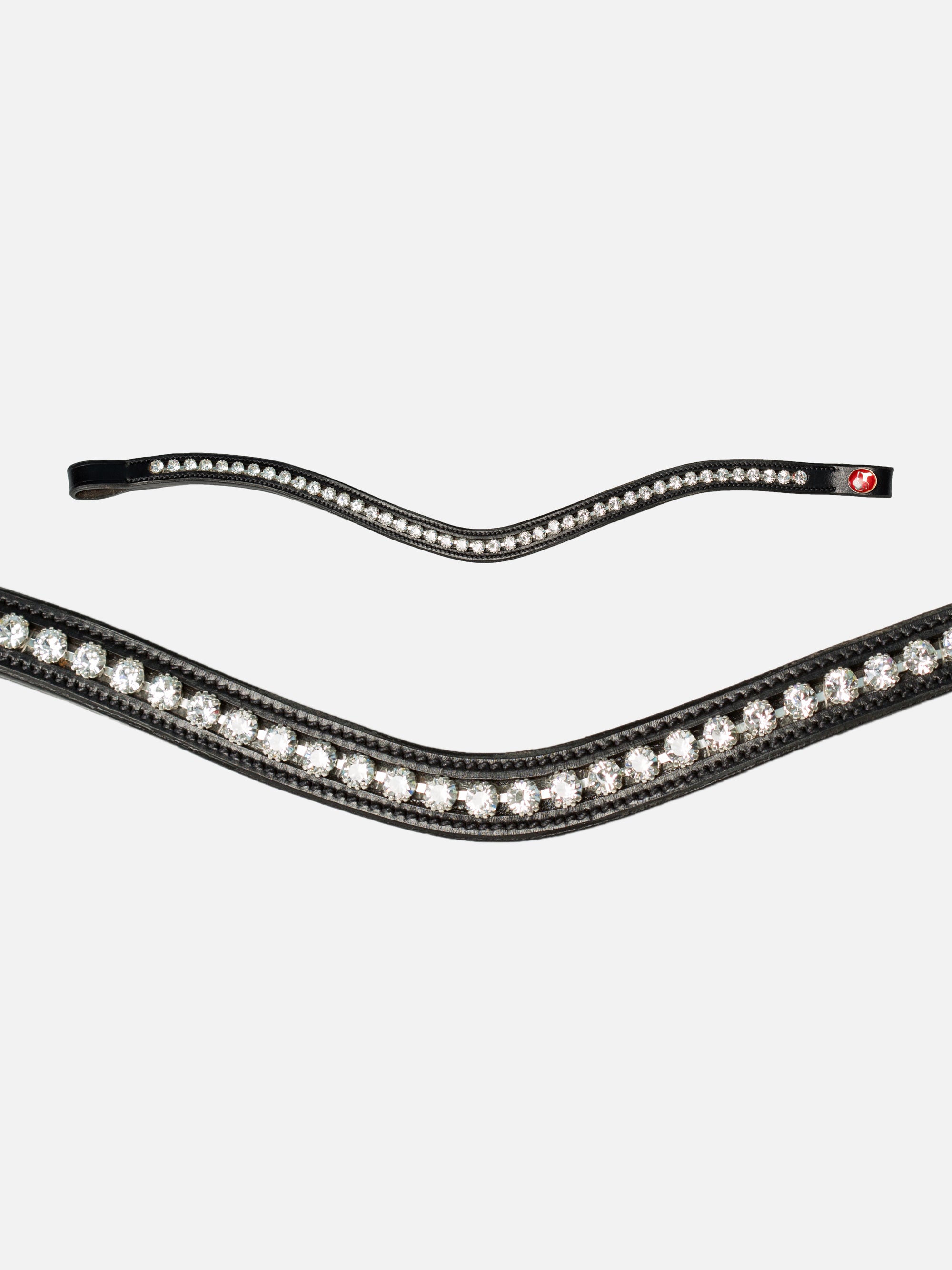 Geschwungenes Stirnband Kieffer Ultrasoft® Sue in Schwarz mit weißen Kristallen