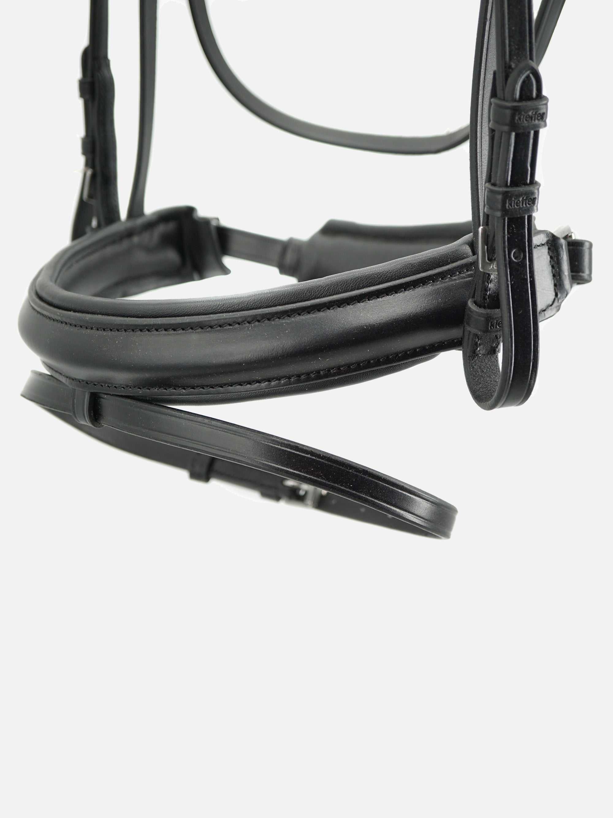 Detailfoto Trense Ergonomic Line III in Schwarz mit Chrombeschlägen: Reithalfter