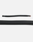 Detailfoto Trense Ergonomic Line III in Schwarz mit Chrombeschlägen: bombiertes Stirnband
