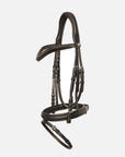 Trense Kieffer Ultrasoft® Haflinger in Braun mit Chrombeschlägen und bombiertem Stirnband