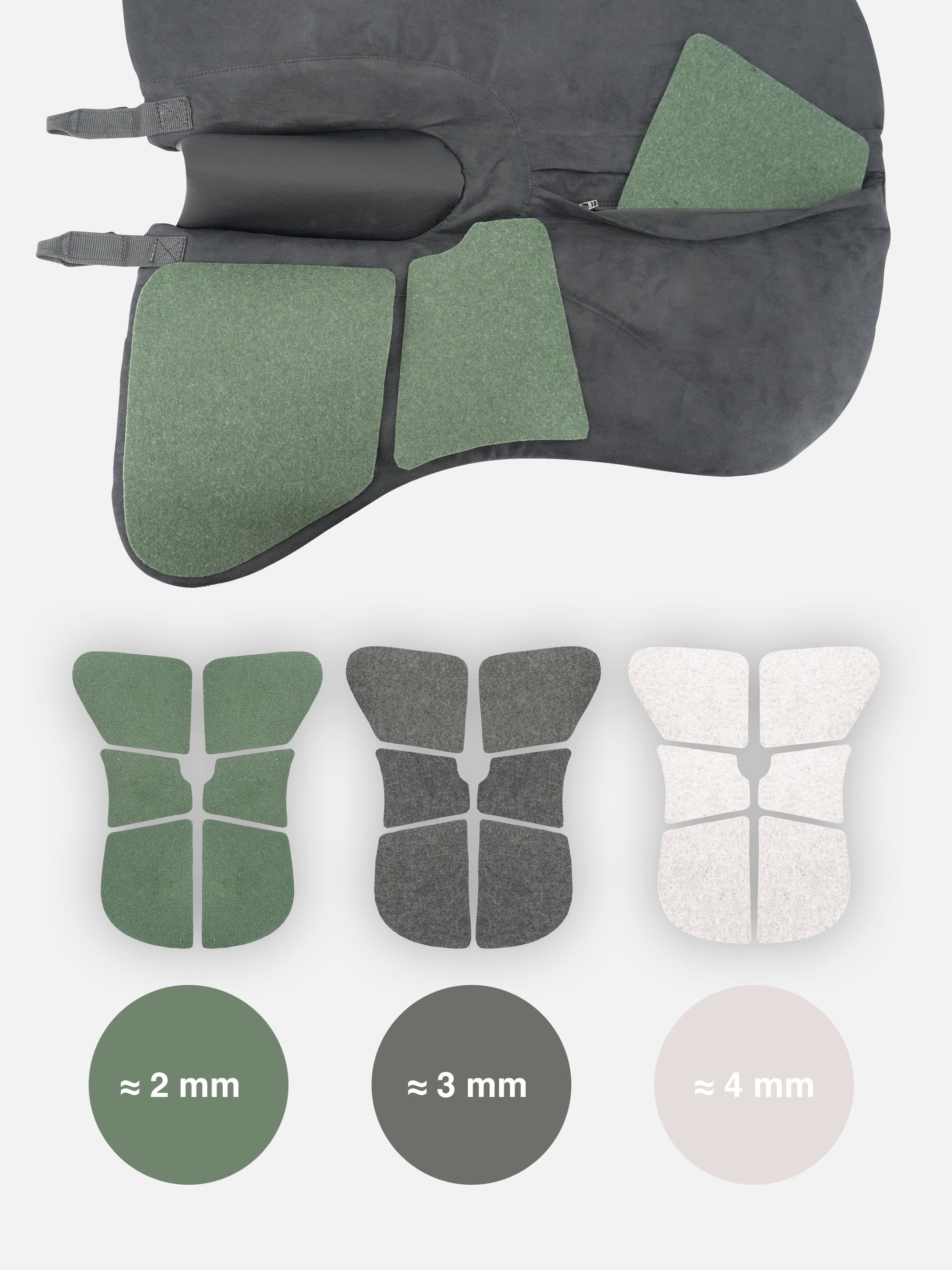 PressureFree Pad, 6-Kammersystem und Filzeinlagen