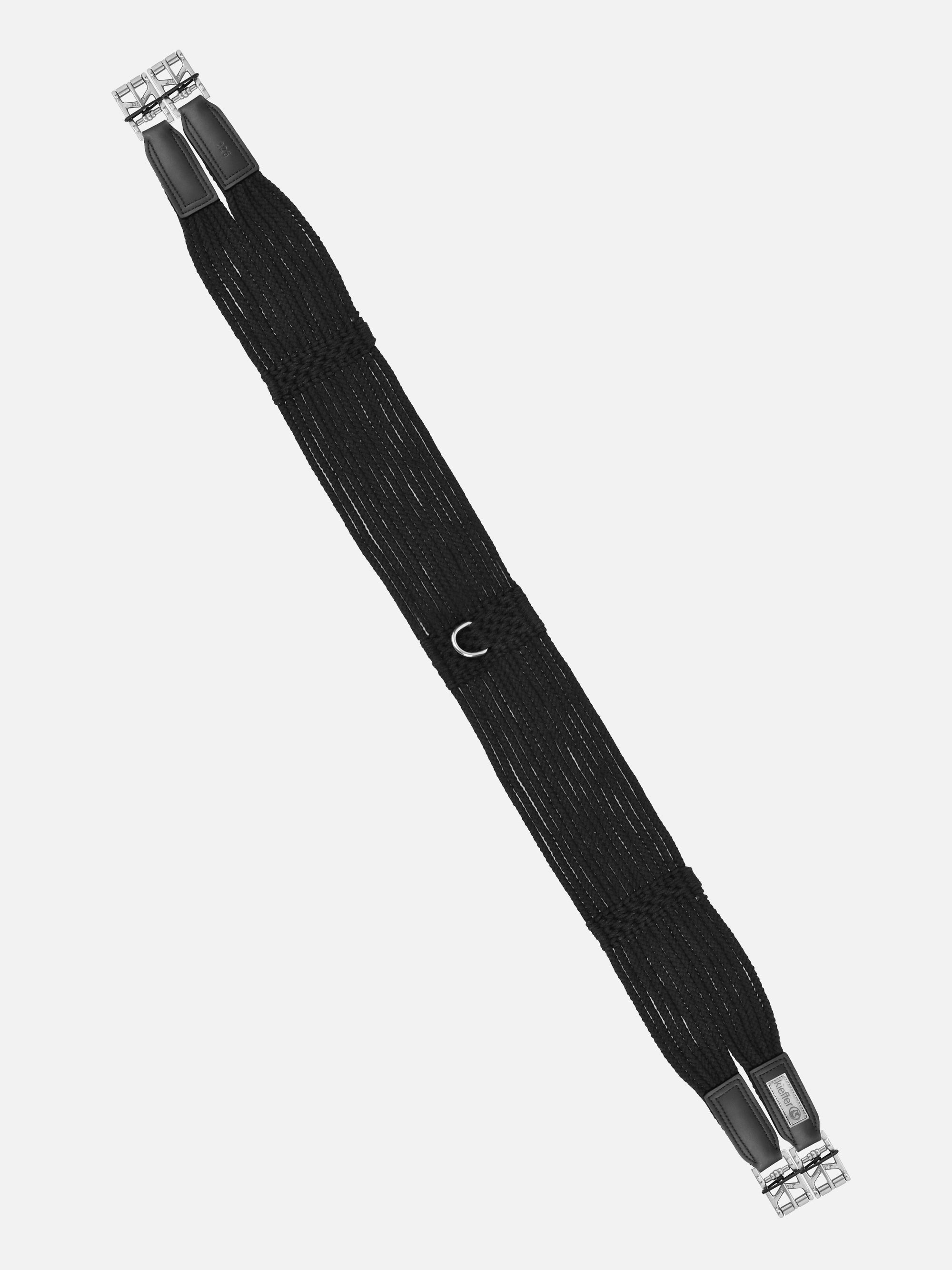 Langgurt Cotton Contour in Schwarz mit Rollschnallen und Elastomerband