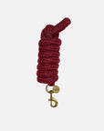 Führstrick Satin Shine in Burgund mit messingfarbenem Karabiner