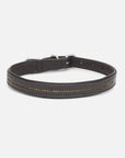 Vorderansicht Hundehalsband Kieffer Ultrasoft® in Braun mit kleinen braunen Kristallen