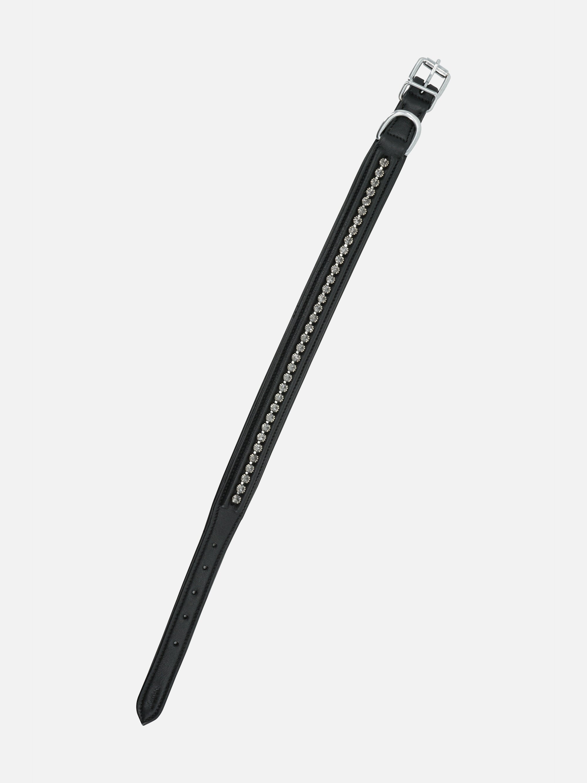 Hundehalsband Kieffer Ultrasoft® Fashion in Schwarz mit grauen Kristallen