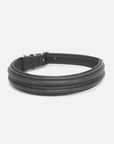 Vorderansicht Hundehalsband Kieffer Ultrasoft® Fashion in Schwarz in schlichter, bombierter Ausführung