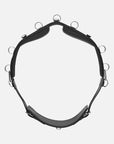 Longiergurt FlexiFit SECU Pro mit Kopfeisen und kleinen Klettpolstern aus antiallergenem Secu-Material in Schwarz mit Chrombeschlägen