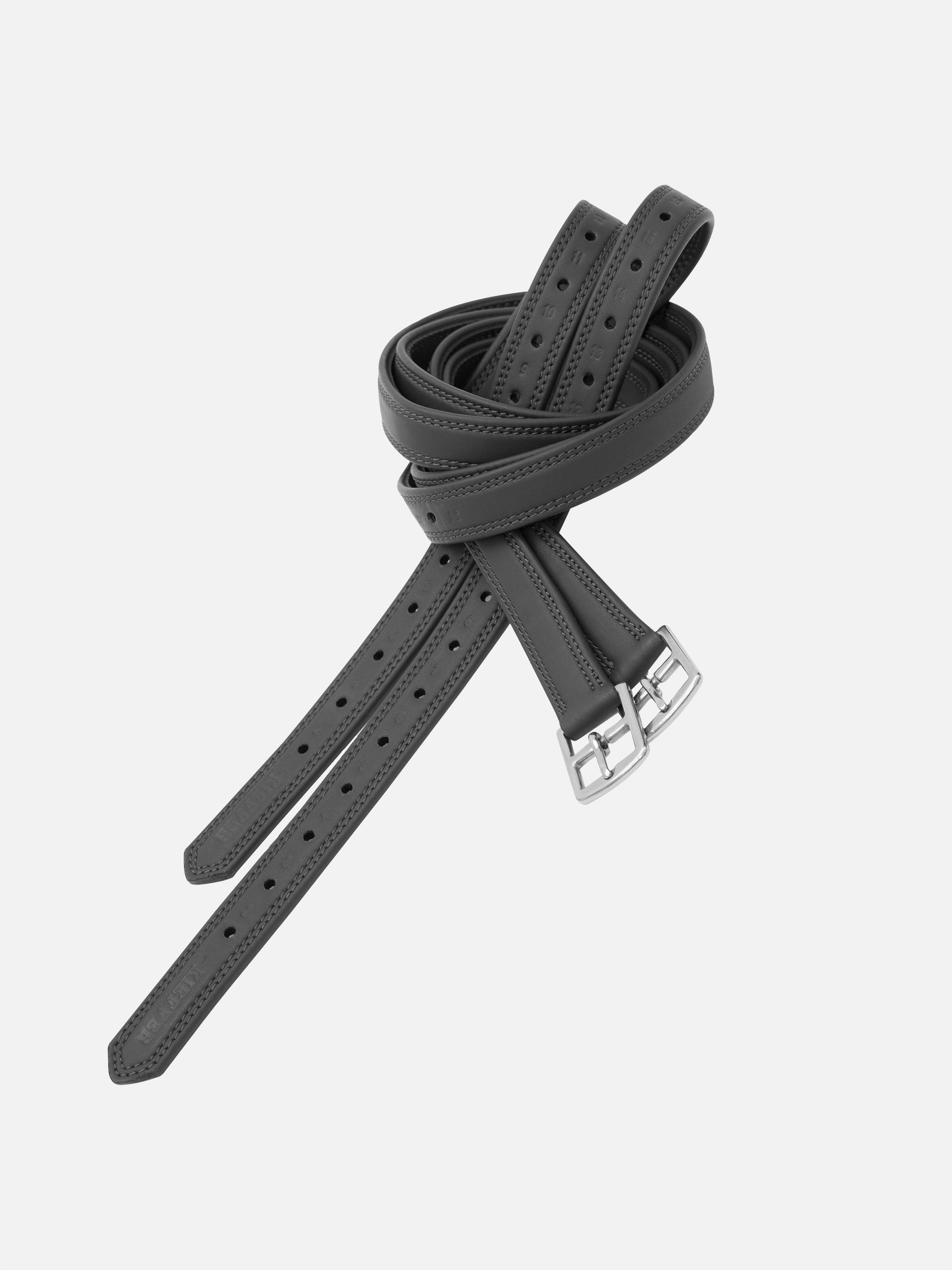 Steigbügelriemen Gladiator aus antiallergenem Secu-Material in Schwarz, 28 mm breit