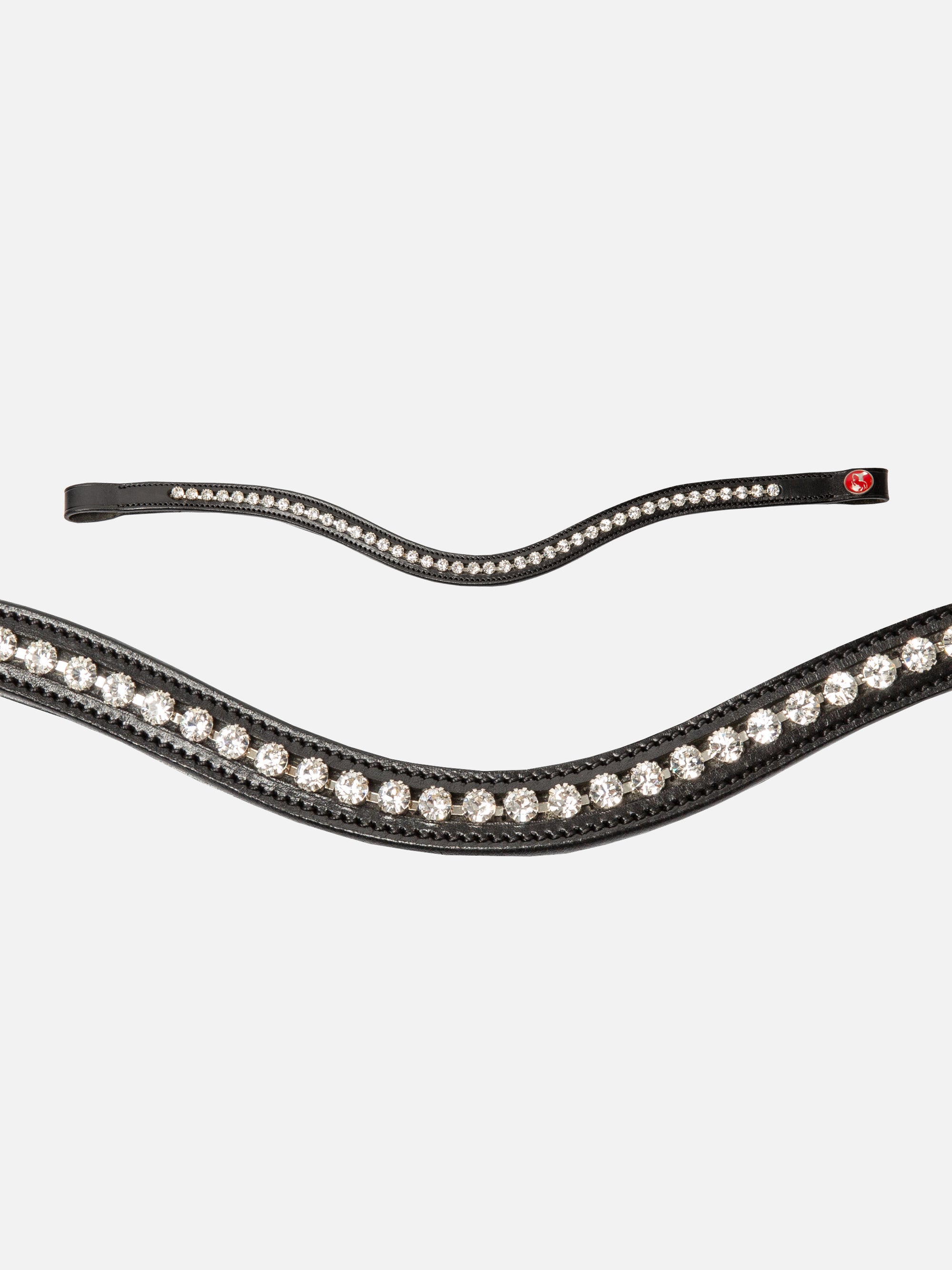 Geschwungenes Stirnband Kieffer Ultrasoft® Fashion in Schwarz mit grauen Kristallen